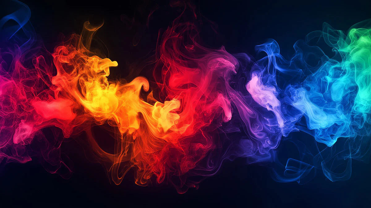 Neon Smoke Flow Mural Wallpaper — Artistic Abstract Design Mural Wallpaper - room preview 02
