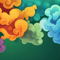 Swirling Clouds Mural Wallpaper — Vibrant Artistic Motif Mural Wallpaper - room preview 02