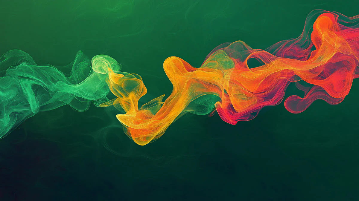 Vibrant Smoke Wave Mural Wallpaper — Modern Abstract Design Mural Wallpaper - room preview 02
