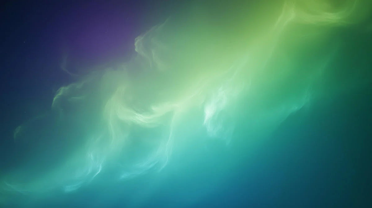 Aurora Borealis Mural Wallpaper — Ethereal Night Sky Gradient Mural Wallpaper - room preview 02