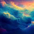 Cosmic Cloudscape Mural Wallpaper — Vibrant Abstract Art Mural Wallpaper - room preview 02
