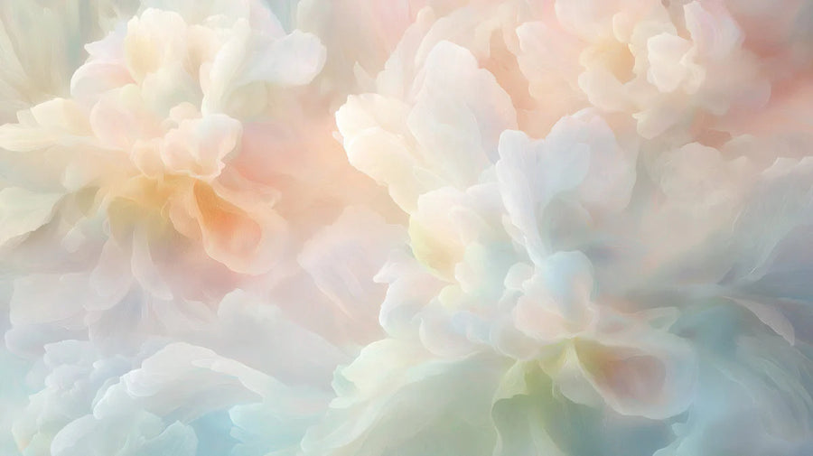 Ätherische Blumenblüten-Wandtapete – Wandtapete mit sanfter Pastellkunst printable artwork