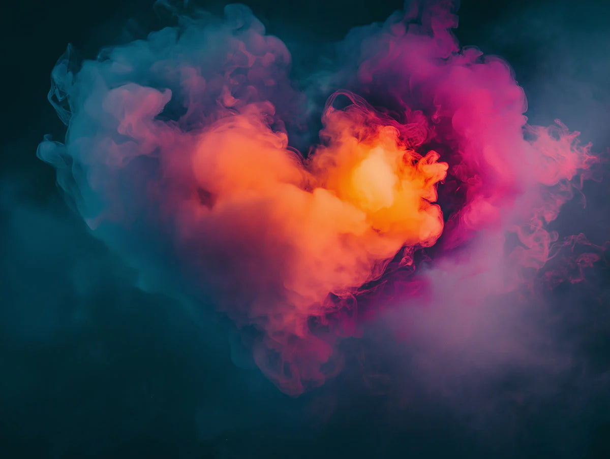 Nebula Heart Mural Wallpaper — Vibrant Abstract Smoke Design Mural Wallpaper - room preview 02