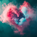 Ethereal Heart Cloud Mural Wallpaper — Moody Abstract Design Mural Wallpaper - room preview 02