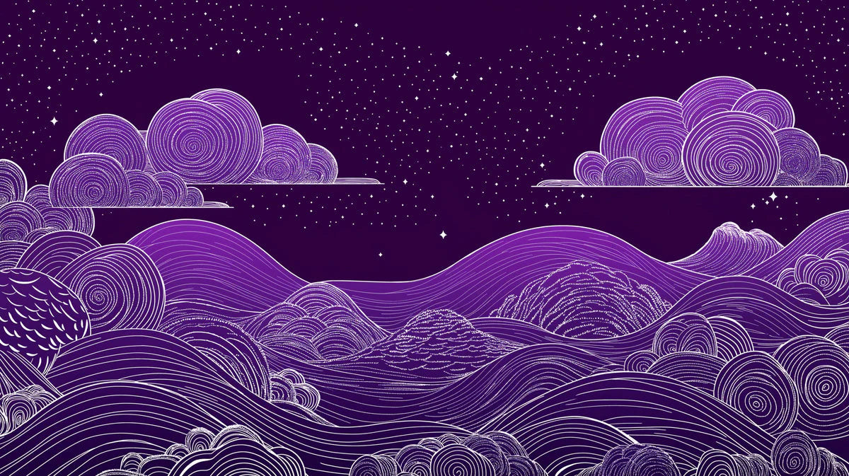Celestial Swirls Mural Wallpaper — Deep Plum Night Sky Mural Wallpaper - room preview 02