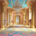 Royal Palace Hall Mural Wallpaper — Baroque Pink and Gold Design Mural Wallpaper - room preview 02