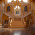 Grand Baroque Staircase Mural Wallpaper — Architectural Gold Mural Wallpaper - room preview 02