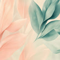 Abstract Botanical Leaf Mural Wallpaper — Soft Sage and Peach Mural Wallpaper - room preview 02