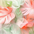 Monstera Leaf Mural Wallpaper in Soft Pink and Sage Green Mural Wallpaper - room preview 02