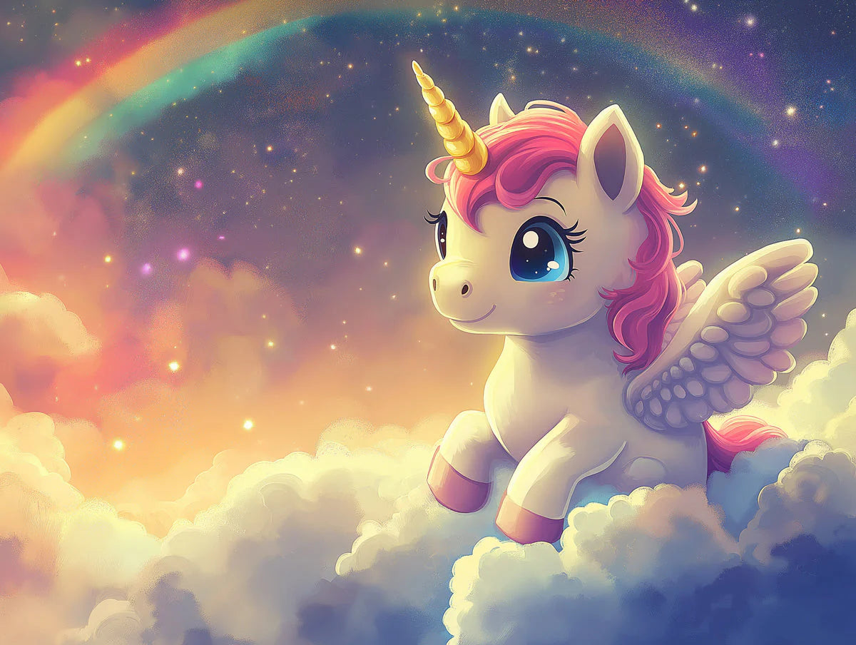 Cosmic Unicorn Galaxy Mural Wallpaper — Whimsical Fantasy Decor Mural Wallpaper - room preview 02