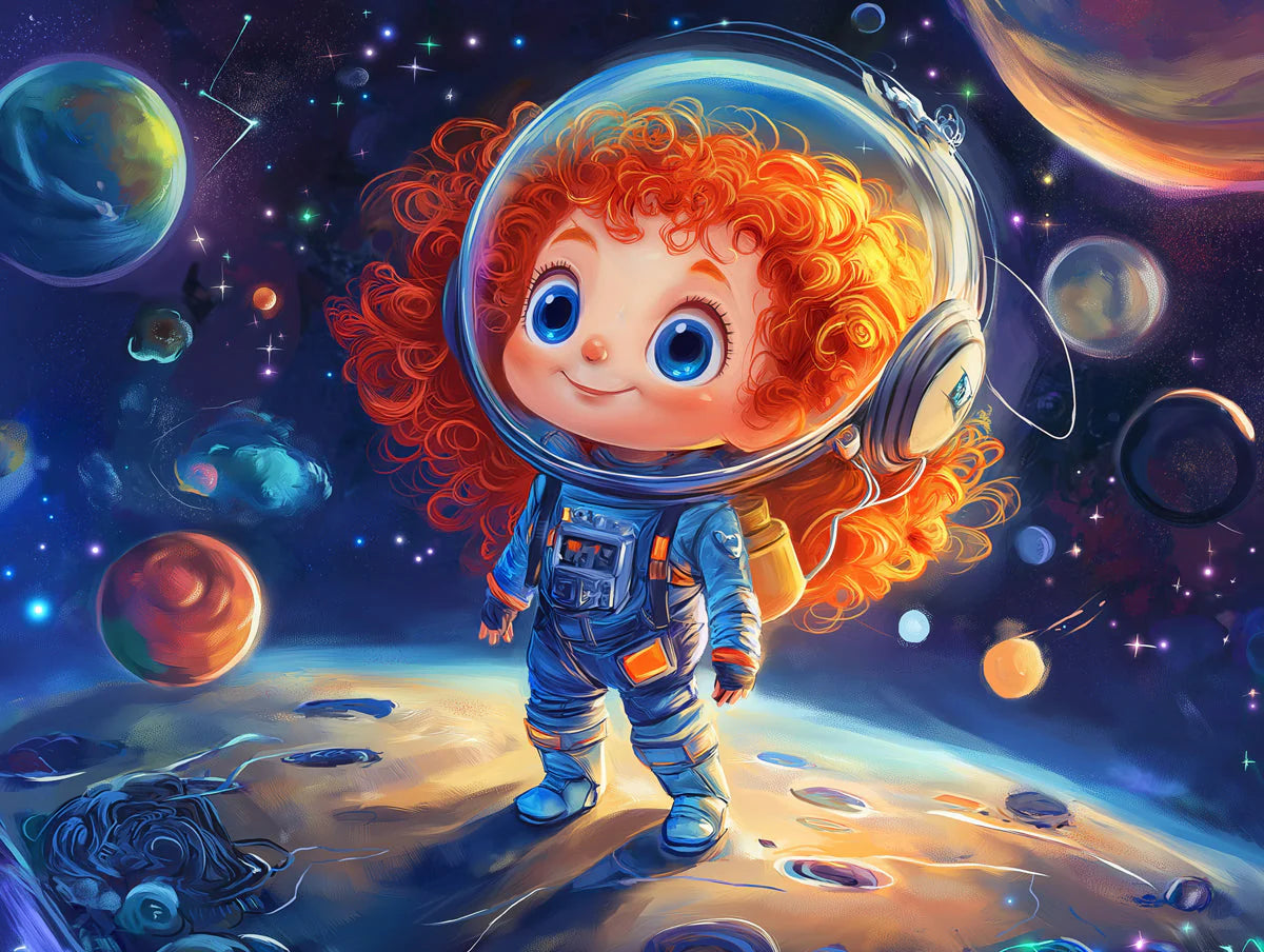 Little Astronaut Space Adventure Mural Wallpaper - room preview 02