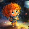 Cosmic Explorer Mural Wallpaper — Whimsical Space Adventure Mural Wallpaper - room preview 02