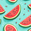 Watermelon Slices Mural Wallpaper — Playful Fruit Pattern Mural Wallpaper - room preview 02