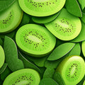 Fresh Kiwi Slices Mural Wallpaper —Vibrant Botanical Design Mural Wallpaper - room preview 02