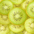 Fresh Kiwi Slices Mural Wallpaper —Vibrant Botanical Pattern Mural Wallpaper - room preview 02