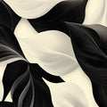 Monochrome Leaf Wave Mural Wallpaper — Modern Abstract Design Mural Wallpaper - room preview 02