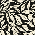 Abstract Leaf Silhouette Mural Wallpaper — Monochrome Graphic Mural Wallpaper - room preview 02