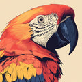 Scarlet Macaw Parrot Mural Wallpaper — Vivid Tropical Art Mural Wallpaper - room preview 02