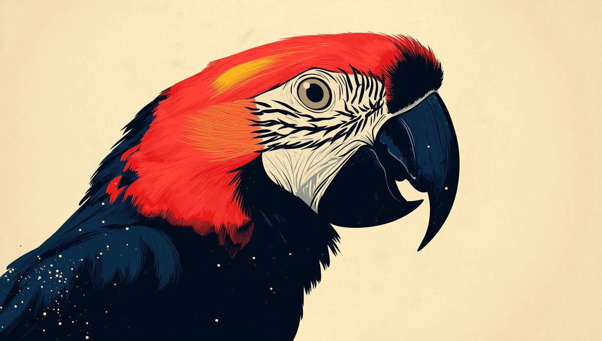 Vibrant Macaw Close-Up Mural Wallpaper — Tropical Art Accent Mural Wallpaper - room preview 02