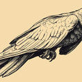 Macaw Silhouette Mural Wallpaper —Detailed Sketch Design Mural Wallpaper - room preview 02