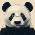 Panda Portrait Mural Wallpaper — Minimalist Graphic Art Mural Wallpaper - room preview 02