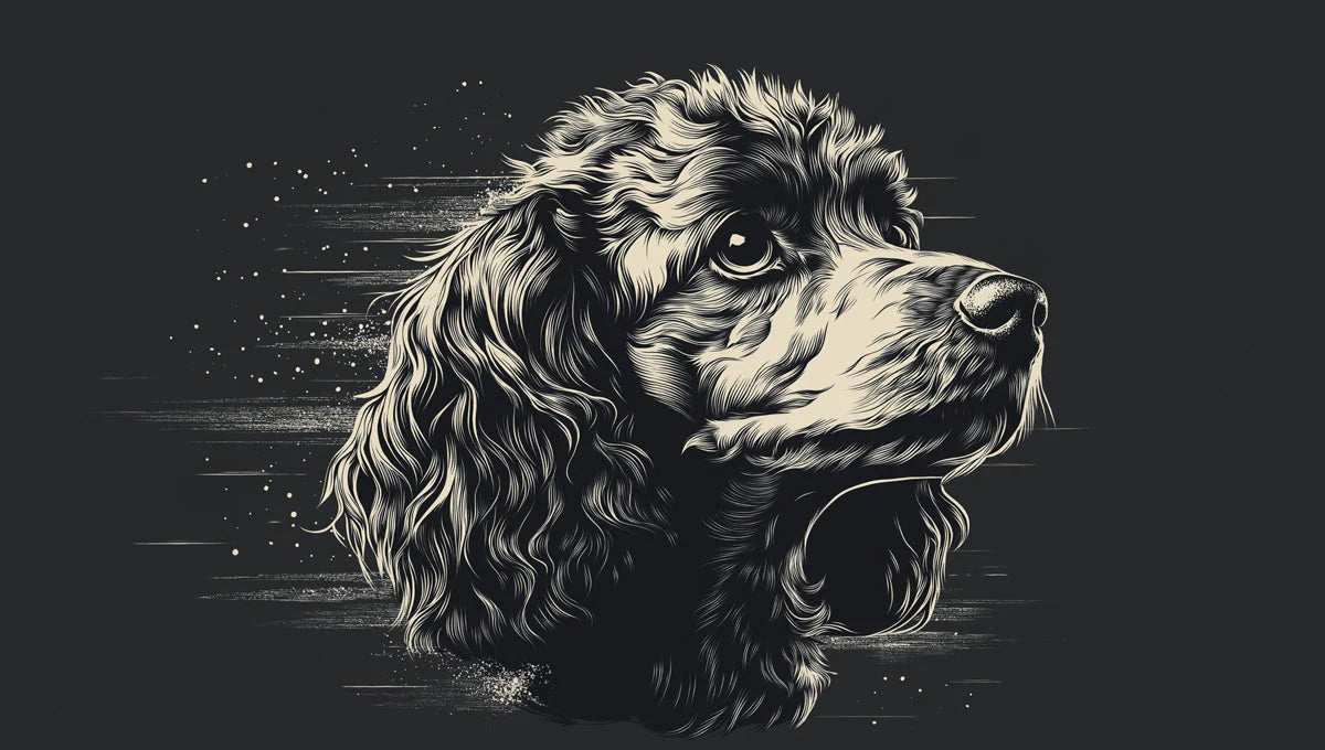 Cocker Spaniel Portrait Mural Wallpaper — Dark Academia Style Mural Wallpaper - room preview 02