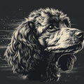 Cocker Spaniel Portrait Mural Wallpaper — Dark Academia Style Mural Wallpaper - room preview 02
