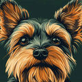 Yorkshire Terrier Portrait Mural Wallpaper — Artistic Pet Illustration Mural Wallpaper - room preview 02