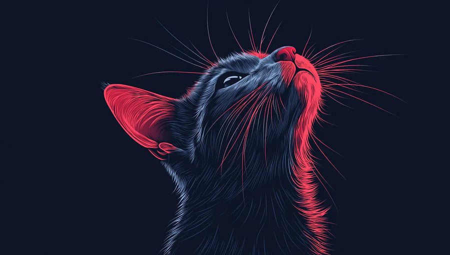 Painted Mural Wallpaper – Illustration Wall Mural – Neon Feline — Modern Artistic Cat Illustration printable artwork