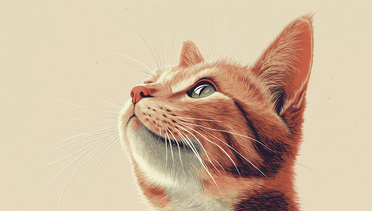 Ginger Cat Portrait Mural Wallpaper — Soft Illustrative Style Mural Wallpaper - room preview 02