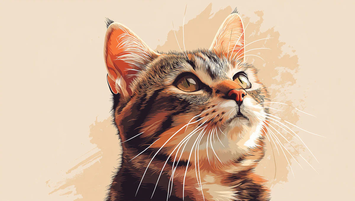 Ginger Tabby Cat Portrait Mural Wallpaper — Artistic Pet Decor Mural Wallpaper - room preview 02