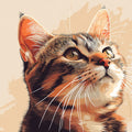 Ginger Tabby Cat Portrait Mural Wallpaper — Artistic Pet Decor Mural Wallpaper - room preview 02