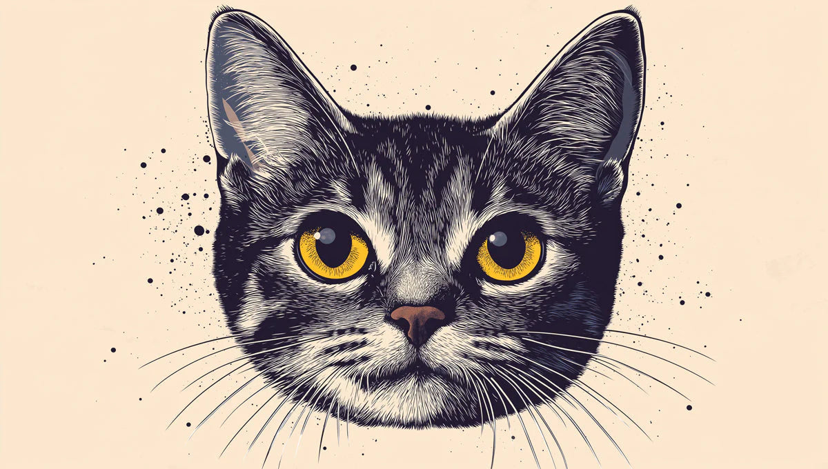 Tabby Cat Portrait Mural Wallpaper — Bold Illustrative Style Mural Wallpaper - room preview 02