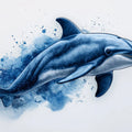 Leaping Dolphin Mural Wallpaper — Expressive Ocean Illustration Mural Wallpaper - room preview 02