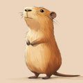 Gentle Capybara Mural Wallpaper — Whimsical Animal Illustration Mural Wallpaper - room preview 02