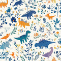 Dinosaur Meadow Mural Wallpaper — Whimsical Kids Illustration Mural Wallpaper - room preview 02