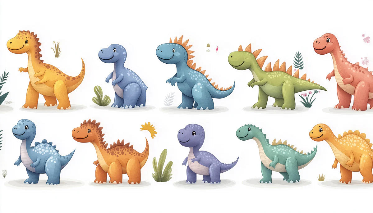 Friendly Dinosaur Friends Mural Wallpaper — Playful Kids Decor Mural Wallpaper - room preview 02