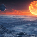 Celestial Horizon Mural Wallpaper — Cosmic Space Landscape Mural Wallpaper - room preview 02
