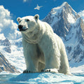 Arctic Polar Bear Mountain Mural Wallpaper —Majestic Wildscape Mural Wallpaper - room preview 02