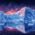 Glacial Twilight Mural Wallpaper — Dramatic Polar Landscape Mural Wallpaper - room preview 02