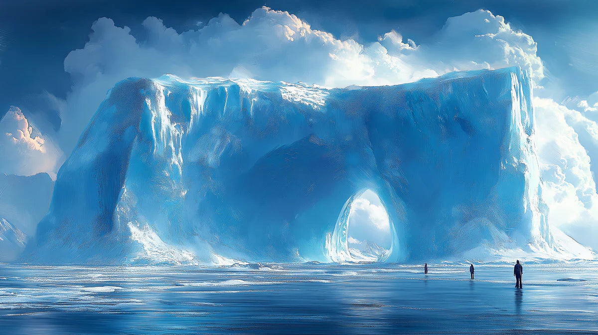 Glacial Arch Mural Wallpaper — Impressionistic Ice Landscape Mural Wallpaper - room preview 02