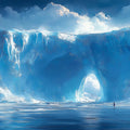 Glacial Arch Mural Wallpaper — Impressionistic Ice Landscape Mural Wallpaper - room preview 02