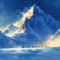 Alpenglow Summit Mural Wallpaper — Painterly Mountain Landscape Mural Wallpaper - room preview 02