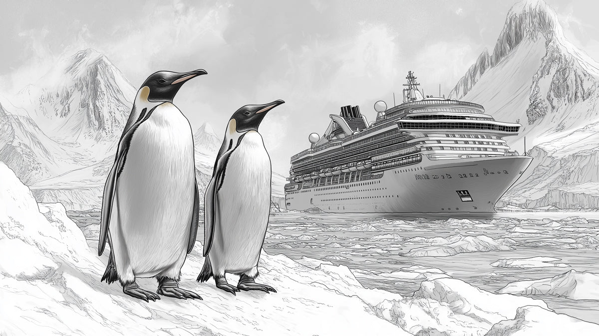 Antarctic Expedition Mural Wallpaper —Polar Wildlife Scene Mural Wallpaper - room preview 02
