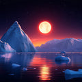 Midnight Arctic Ice Mural Wallpaper — Nighttime Polar Landscape Mural Wallpaper - room preview 02