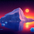 Arctic Iceberg Mural Wallpaper — Vibrant Sunset Horizon Mural Wallpaper - room preview 02