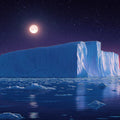 Arctic Moonlit Iceberg Mural Wallpaper —Cinematic Night Sky Mural Wallpaper - room preview 02