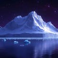 Icy Peak at Dusk Mural Wallpaper —Celestial Mountain Landscape Mural Wallpaper - room preview 02