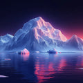 Icy Peak Sunset Mural Wallpaper — Vivid Mountain Landscape Mural Wallpaper - room preview 02