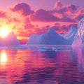 Arctic Sunrise Horizon Mural Wallpaper — Vibrant Coastal Scenic Mural Wallpaper - room preview 02